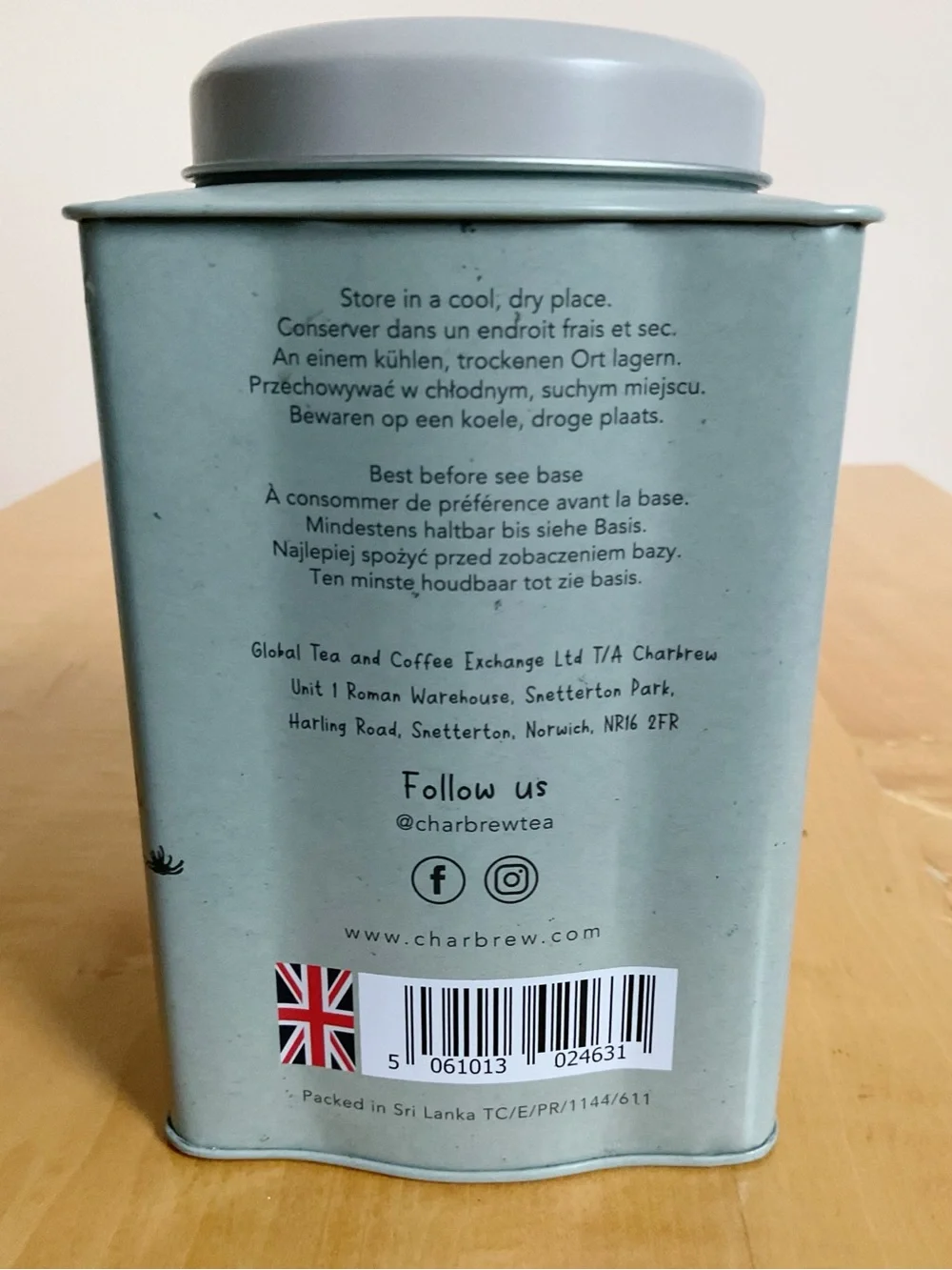 Winnie the Pooh Charbrew English Breakfast Tea Tin Canister Empty 100 Tea Bag